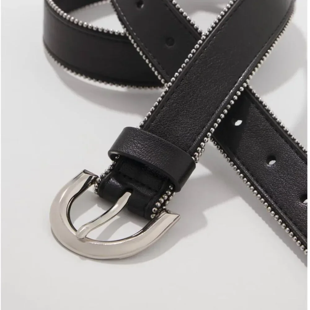 White House Black Market Ball Chain Trimmed Belt S NWT